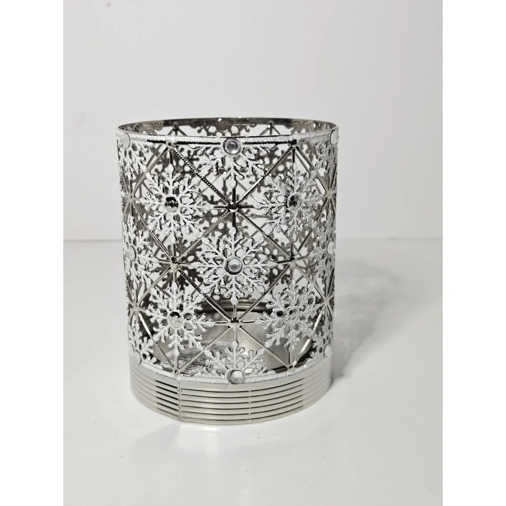 Bath & Body Works Geo Snowflake Candle Holder Single Wick Glitter Christmas